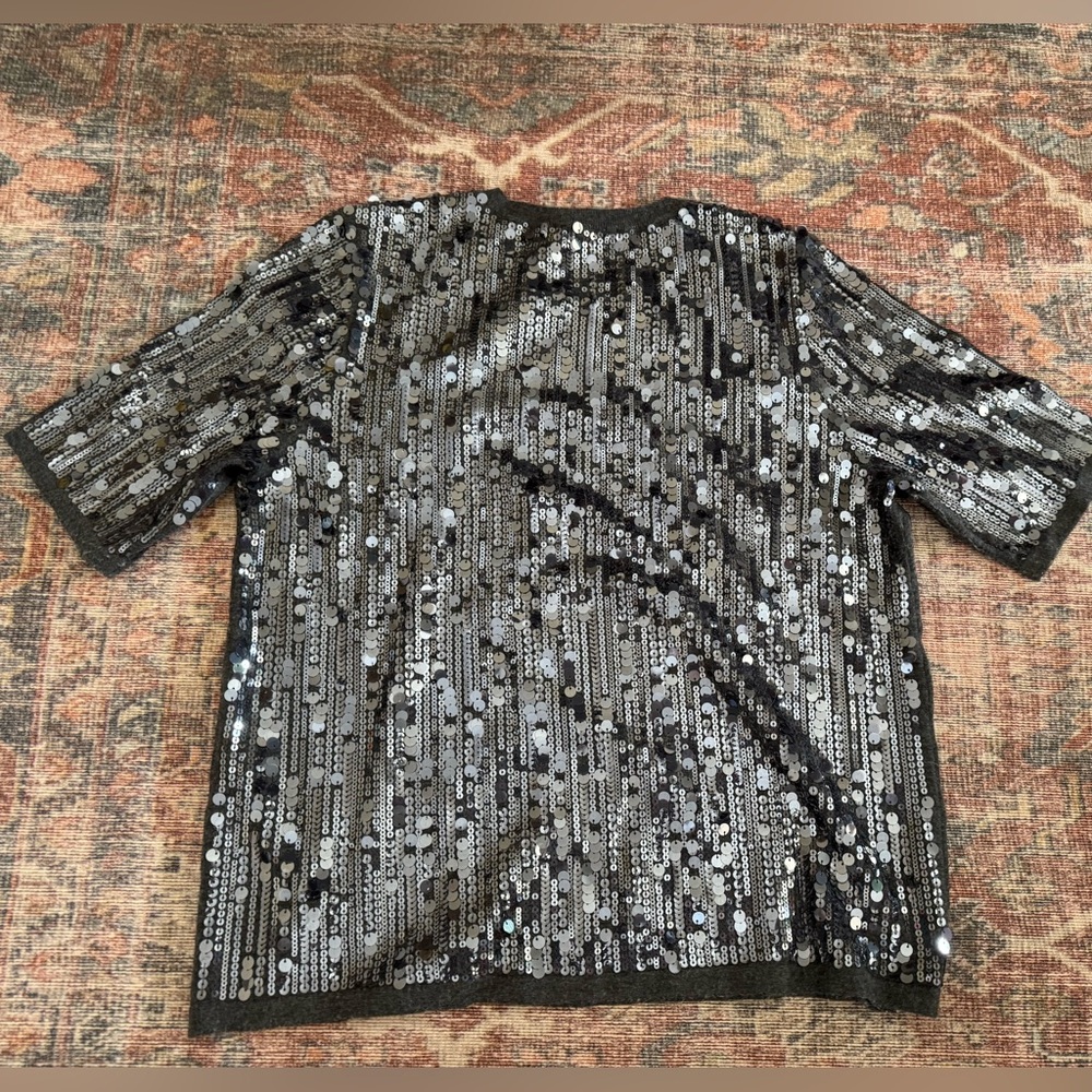 Sequin Embellished Black sweater Chicos sz 2 - Picture 5 of 5